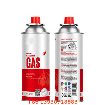 Zawór aerozolowy do kuchenki butanowej z czerwoną nasadką ochronną i pokrętłem precyzyjnej regulacji przepływu