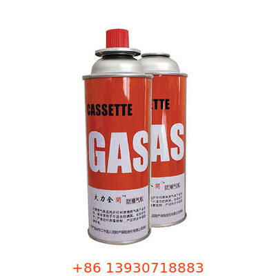 Zawór aerozolowy do kuchenki butanowej z czerwoną nasadką ochronną i pokrętłem precyzyjnej regulacji przepływu