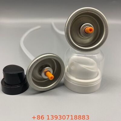 Zawór aerozolowy suchego szamponu z siłownikiem do ukierunkowanego stosowania u nasady